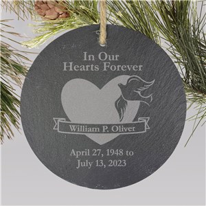 Engraved In Our Hearts Forever Slate Ornament L2070412