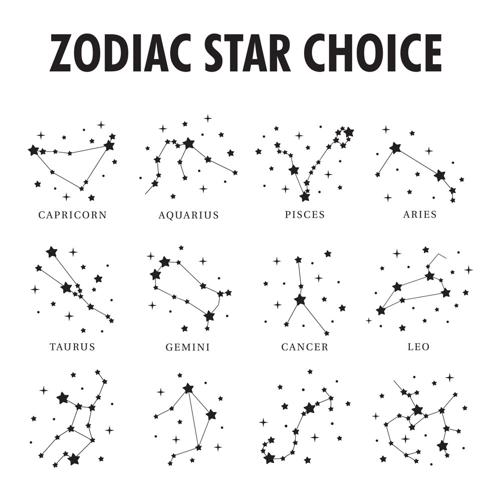 Engraved Zodiac Star Signs Beer Can Glass