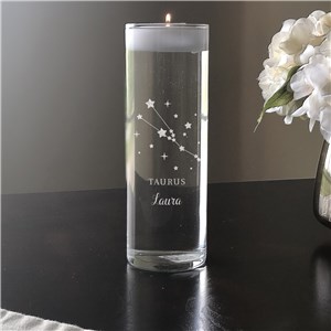 Engraved Zodiac Star Signs Floating Candle Vase L20960266