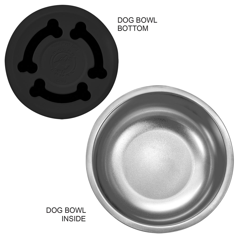Engraved Fish Bone Stainless Steel Pet Bowl