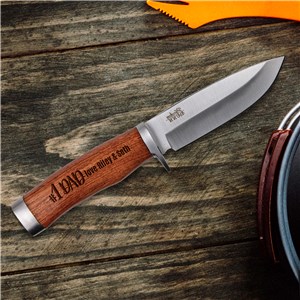 Engraved #1 Dad Hunting Knife