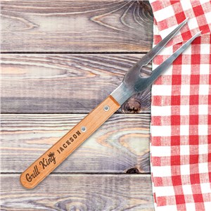 Engraved Grill King BBQ Fork