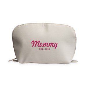 Embroidered Mom Est. Vegan Leather Toiletry Bag L21267376