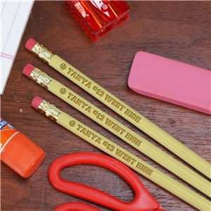 Personalized Pencils With Sports Icon Engraved