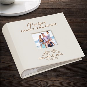 Engraved Family Vacation Palm Trees Leatherette Photo Album L21768407