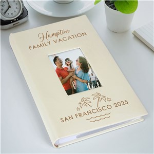 Engraved Family Vacation Palm Trees Large Leatherette Photo Album L21768407L