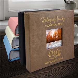 Engraved Camping Trip Leatherette Photo Album L21769407