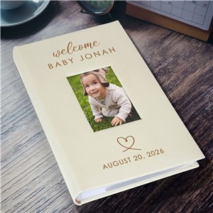 Engraved Welcome Baby Large Leatherette Photo Album L21770407L