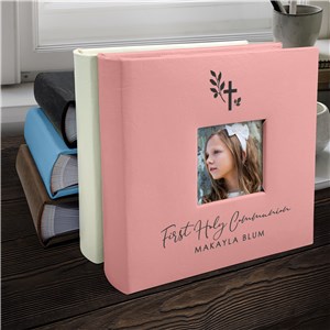 Engraved Religious Cross Leatherette Photo Album L21859407