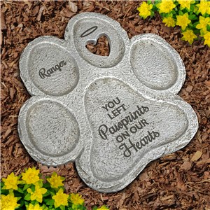 Engraved You Left Paw Prints on our Hearts Paw Print Stone L21932399X