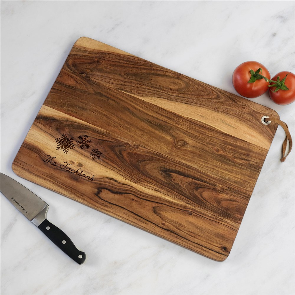 Engraved Christmas Icons Acacia Cutting Board L22075392