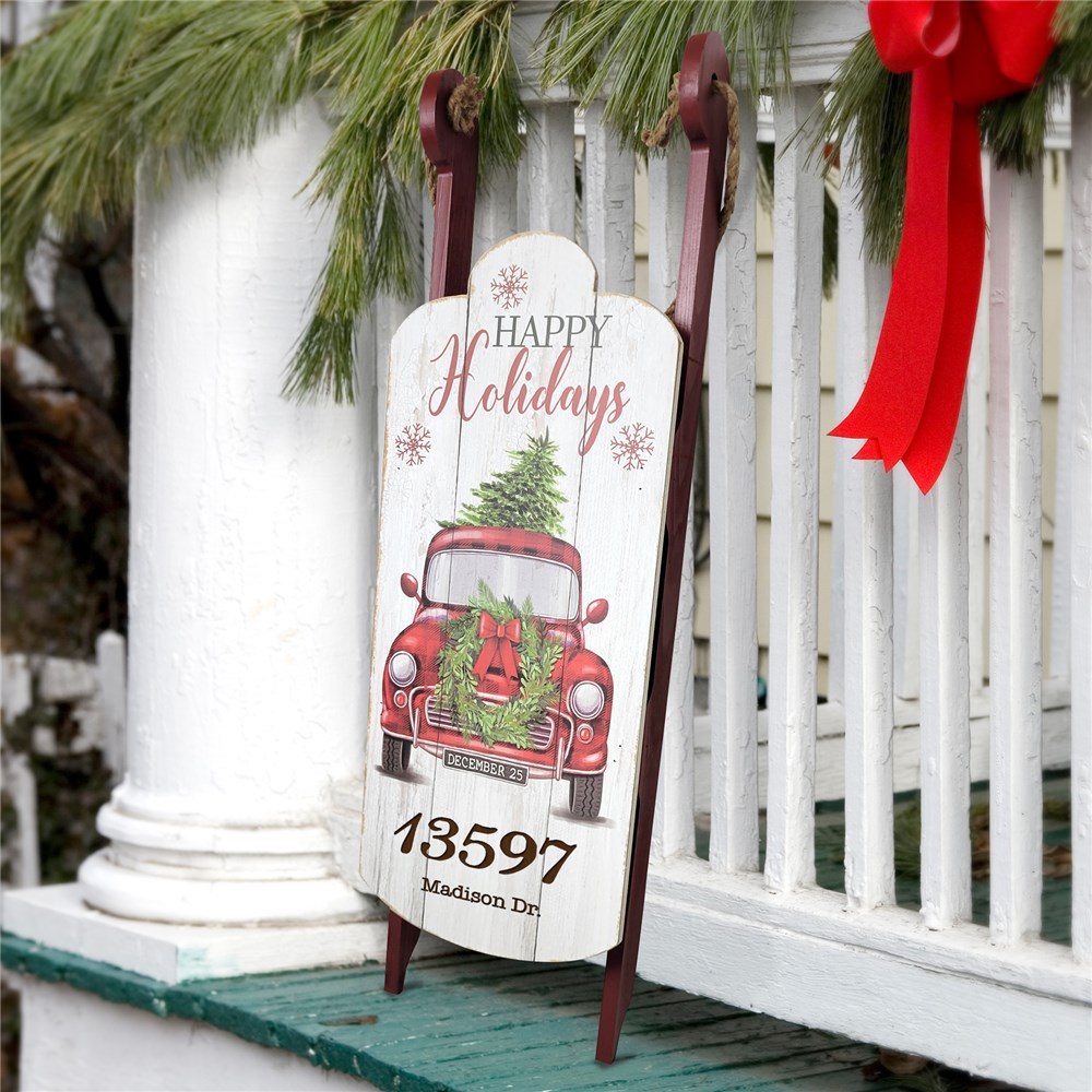 Old Fashioned Decorative Red Christmas Sled