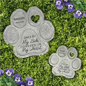 Engraved Once by My Side Forever in My Heart Paw Print Stone L22128399X
