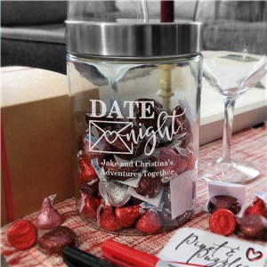 Date Night Personalized Glass Jar Ideas Engraved