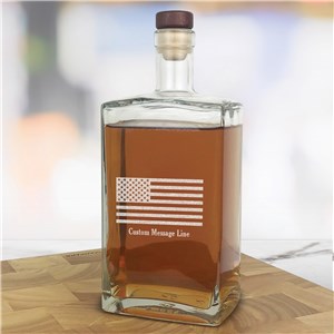Engraved American Flag with Custom Message Vintage Style Decanter L22161386