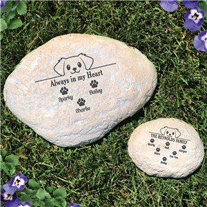 Engraved Dog Outline Memorial Garden Stone L2217614X