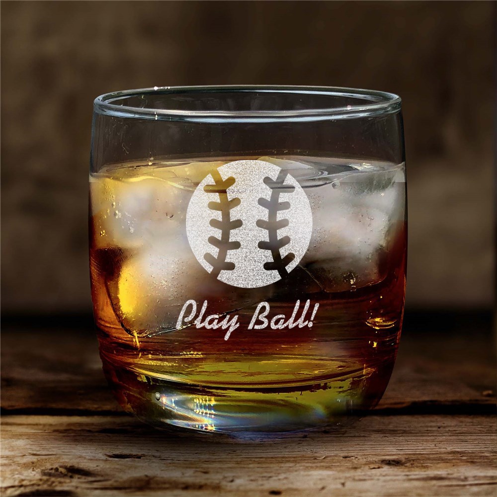 Sports Icon Custom Message Whiskey Glass