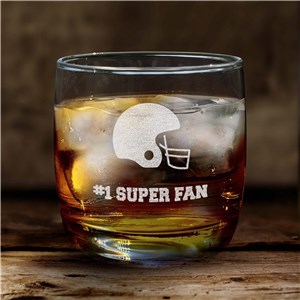 Sports Icon Custom Message Whiskey Glass