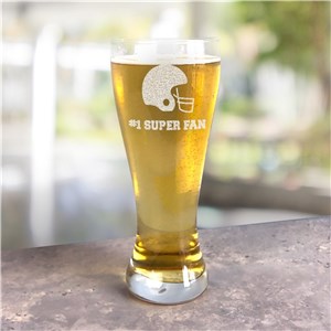 Engraved Custom Message Pilsner Glass Sport Icon