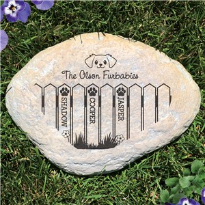 Engraved Pets Names On Fence Garden Stone L2221814L