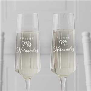 Engraved Future Mr & Mrs Champagne Estate Glasses Set  L22223352