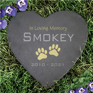 Personalized Pet Memorial Heart Slate Stone L22271415UV