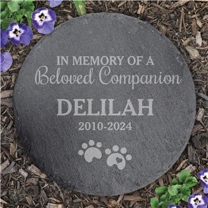 Engraved Beloved Companion Round Slate Stone L22272414