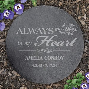 Engraved Memorial Round Slate Stone L22274414