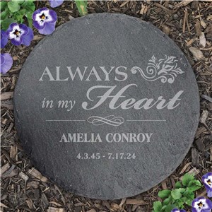 Engraved Memorial Round Slate Stone L22274414