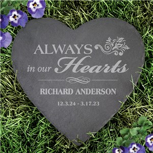 Engraved Memorial Heart Slate Stone L22274415