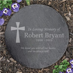 Engraved Memorial Round Slate Stone L22275414