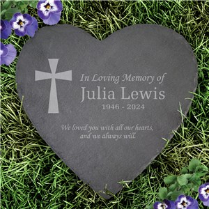 Engraved Memorial Heart Slate Stone L22275415