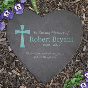 Personalized In Loving Memory Heart Slate Stone L22275415UV