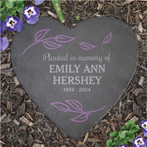 Personalized Planted In Memory Of Heart Slate Stone L22276415UV