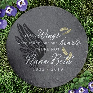 Personalized Your Wings Were Ready Round Slate Stone L22277414UV