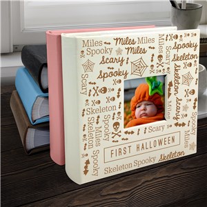 Engraved Halloween Word Art Leatherette Photo Album L22765407X