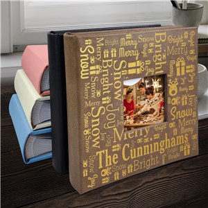Engraved Family Christmas Word Art Leatherette Photo Album L22984407X