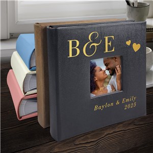 Engraved Couples Initials Leatherette Photo Album L23157407X