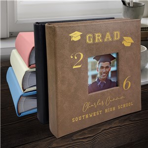 Engraved Grad Cap Leatherette Photo Album L23194407X