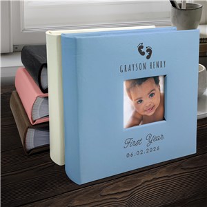 Engraved Baby Feet Leatherette Photo Album L23197407X