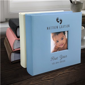 Engraved Baby Feet Leatherette Photo Album L23197407X