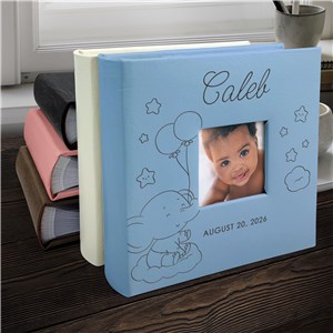 Engraved Baby Boy Elephant Leatherette Photo Album L23870407X