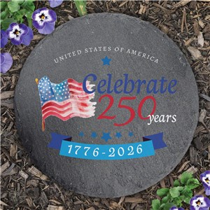 Celebrate 250 Years Round Slate Garden Stone L24332414