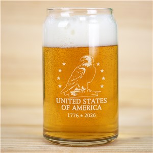 Engraved United States Of America Eagle Beer Can Glass L24548118