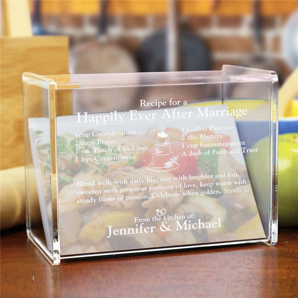 Clear Recipe Box Engraved Clear Recipe Box