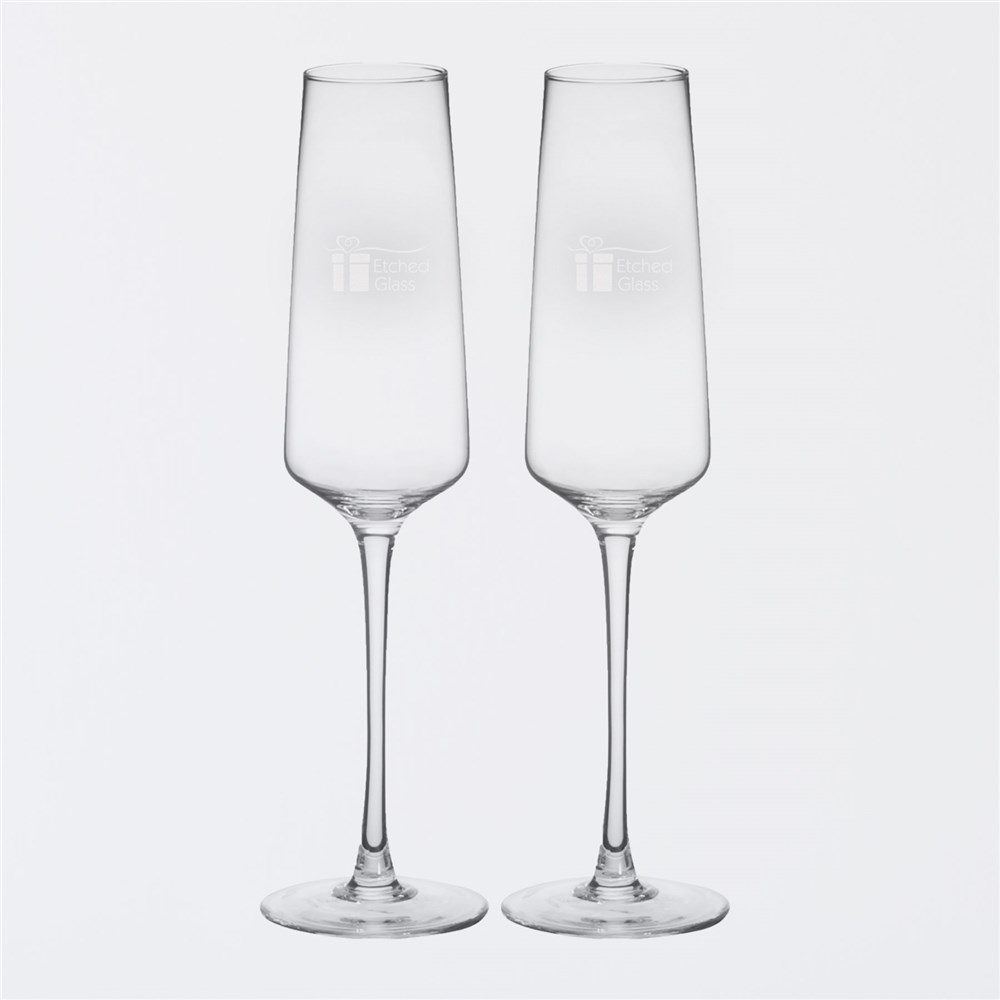 Engraved Wedding Toasting Champagne Estate Glasses Set