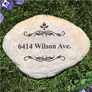 Engraved Filigree Welcome Garden Stone | Personalized Stones