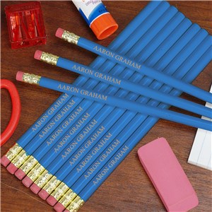 Personalized Blue School Pencils L451913BL