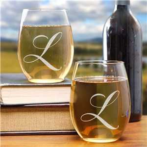 Couples Engraved Stemless Wine Glass Set | Romantic Home