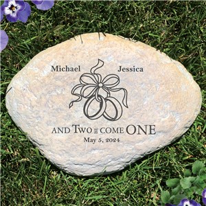 Engraved Two Became One Wedding Garden Stone | Personalized Stones
